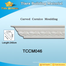 Matériau Tiara moulage en corniche en polyuréthane pour la décoration intérieure